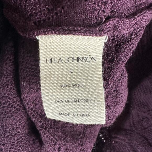 Ulla Johnson Augustina Wool Pointelle Knit Long Sleeve Top Size Large - Picture 5 of 14
